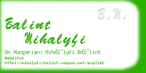 balint mihalyfi business card